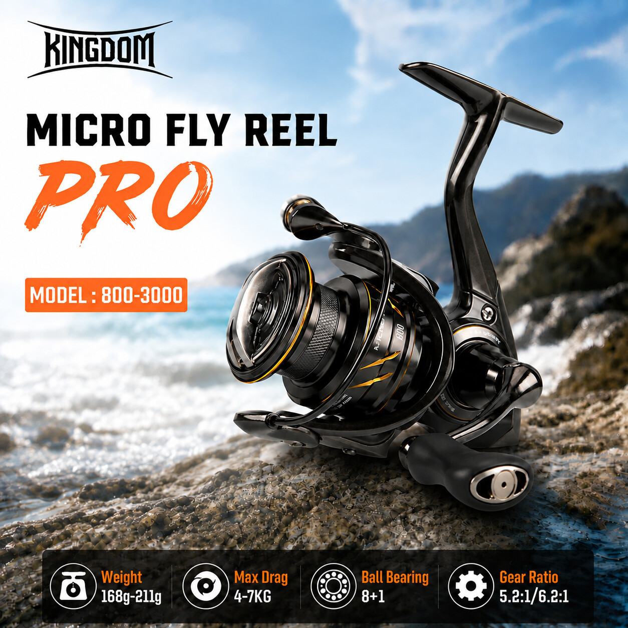 รอกตกปลา Kingdom Micro Fly Pro - Abu Garcia Reel Max บทวิจารณ์และราคา